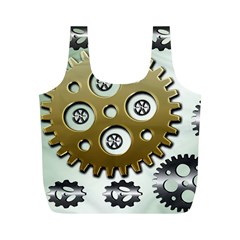 Gear Background Sprocket Full Print Recycle Bag (m)