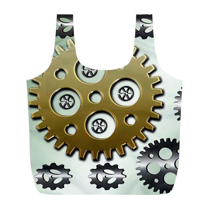 Gear Background Sprocket Full Print Recycle Bag (L)