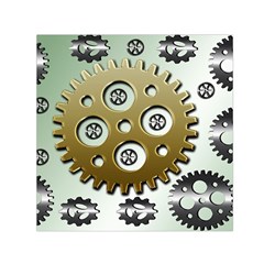 Gear Background Sprocket Small Satin Scarf (square) by HermanTelo