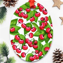 Cherry Leaf Fruit Summer Ornament (Oval)