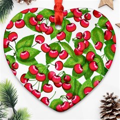 Cherry Leaf Fruit Summer Ornament (Heart)