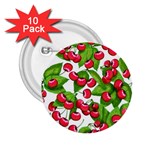 Cherry Leaf Fruit Summer 2.25  Buttons (10 pack)  Front