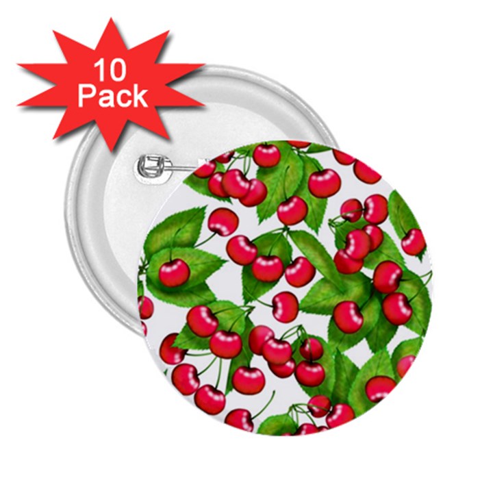 Cherry Leaf Fruit Summer 2.25  Buttons (10 pack) 