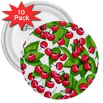 Cherry Leaf Fruit Summer 3  Buttons (10 pack)  Front