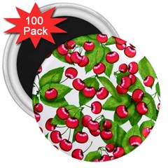 Cherry Leaf Fruit Summer 3  Magnets (100 pack)