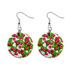 Cherry Leaf Fruit Summer Mini Button Earrings