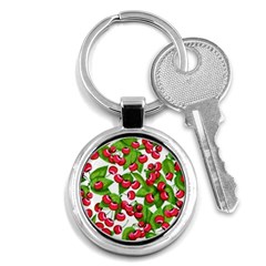 Cherry Leaf Fruit Summer Key Chain (Round)