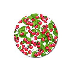 Cherry Leaf Fruit Summer Magnet 3  (Round)