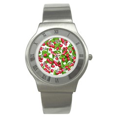 Cherry Leaf Fruit Summer Stainless Steel Watch