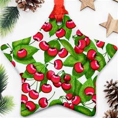 Cherry Leaf Fruit Summer Star Ornament (two Sides)