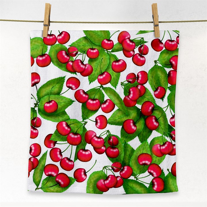 Cherry Leaf Fruit Summer Face Towel