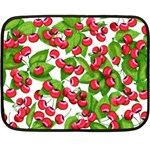 Cherry Leaf Fruit Summer Double Sided Fleece Blanket (Mini)  35 x27  Blanket Front