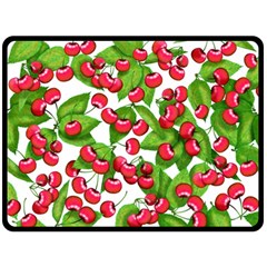 Cherry Leaf Fruit Summer Fleece Blanket (Large) 