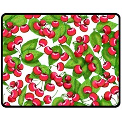 Cherry Leaf Fruit Summer Fleece Blanket (Medium) 