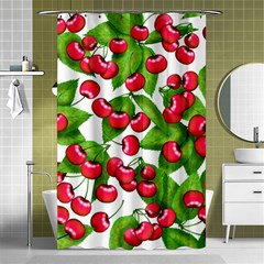 Cherry Leaf Fruit Summer Shower Curtain 48  x 72  (Small) 