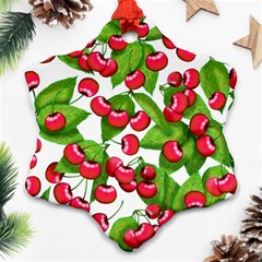 Cherry Leaf Fruit Summer Ornament (Snowflake)