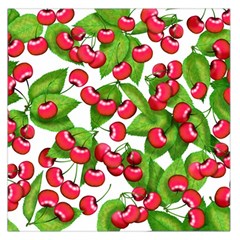 Cherry Leaf Fruit Summer Large Satin Scarf (Square)