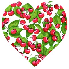 Cherry Leaf Fruit Summer Wooden Puzzle Heart