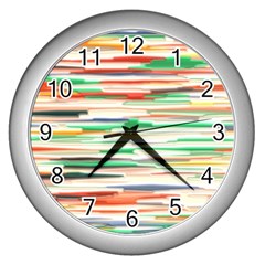 3d Stripes Texture                               Wall Clock (silver) by LalyLauraFLM