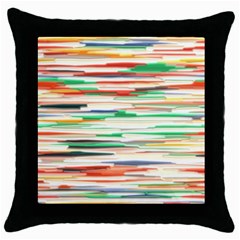 3d Stripes Texture                               Throw Pillow Case (black) by LalyLauraFLM