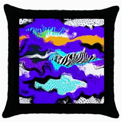 Paint On A Purple Background                                Throw Pillow Case (black) by LalyLauraFLM