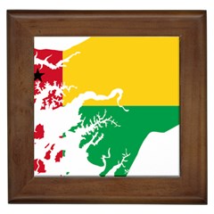 Guinea Bissau Flag Map Geography Framed Tile by Sapixe