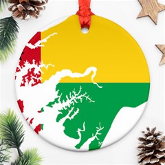 Guinea Bissau Flag Map Geography Ornament (round) by Sapixe