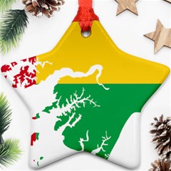 Guinea Bissau Flag Map Geography Ornament (star) by Sapixe