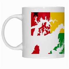 Guinea Bissau Flag Map Geography White Mugs by Sapixe