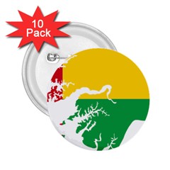 Guinea Bissau Flag Map Geography 2 25  Buttons (10 Pack)  by Sapixe