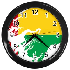 Guinea Bissau Flag Map Geography Wall Clock (black) by Sapixe