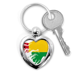 Guinea Bissau Flag Map Geography Key Chain (heart) by Sapixe