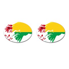 Guinea Bissau Flag Map Geography Cufflinks (oval) by Sapixe