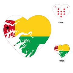 Guinea Bissau Flag Map Geography Playing Cards Single Design (heart) by Sapixe