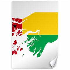 Guinea Bissau Flag Map Geography Canvas 12  X 18  by Sapixe