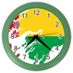 Guinea Bissau Flag Map Geography Color Wall Clock by Sapixe