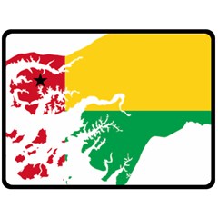 Guinea Bissau Flag Map Geography Double Sided Fleece Blanket (large)  by Sapixe