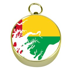 Guinea Bissau Flag Map Geography Gold Compasses by Sapixe