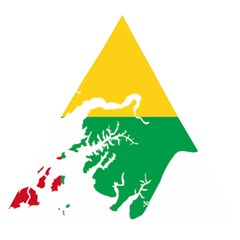 Guinea Bissau Flag Map Geography Wooden Puzzle Triangle by Sapixe