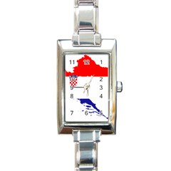 Croatia Country Europe Flag Rectangle Italian Charm Watch by Sapixe