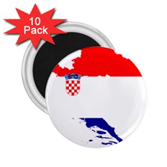 Croatia Country Europe Flag 2 25  Magnets (10 Pack)  by Sapixe