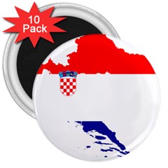 Croatia Country Europe Flag 3  Magnets (10 Pack)  by Sapixe