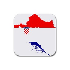 Croatia Country Europe Flag Rubber Coaster (square)  by Sapixe