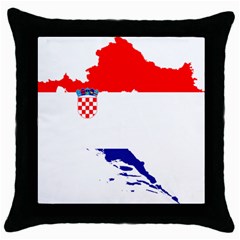 Croatia Country Europe Flag Throw Pillow Case (black) by Sapixe