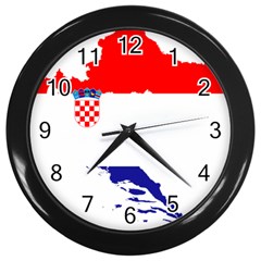 Croatia Country Europe Flag Wall Clock (black) by Sapixe