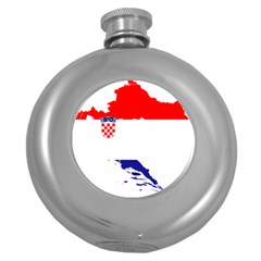 Croatia Country Europe Flag Round Hip Flask (5 Oz) by Sapixe