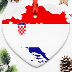 Croatia Country Europe Flag Heart Ornament (two Sides) by Sapixe