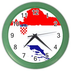 Croatia Country Europe Flag Color Wall Clock by Sapixe