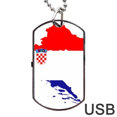 Croatia Country Europe Flag Dog Tag Usb Flash (one Side) by Sapixe