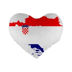 Croatia Country Europe Flag Standard 16  Premium Flano Heart Shape Cushions by Sapixe